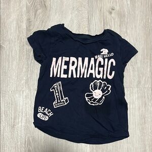 4/$20 Navy Blue Kids Shirt with Mermagic Print